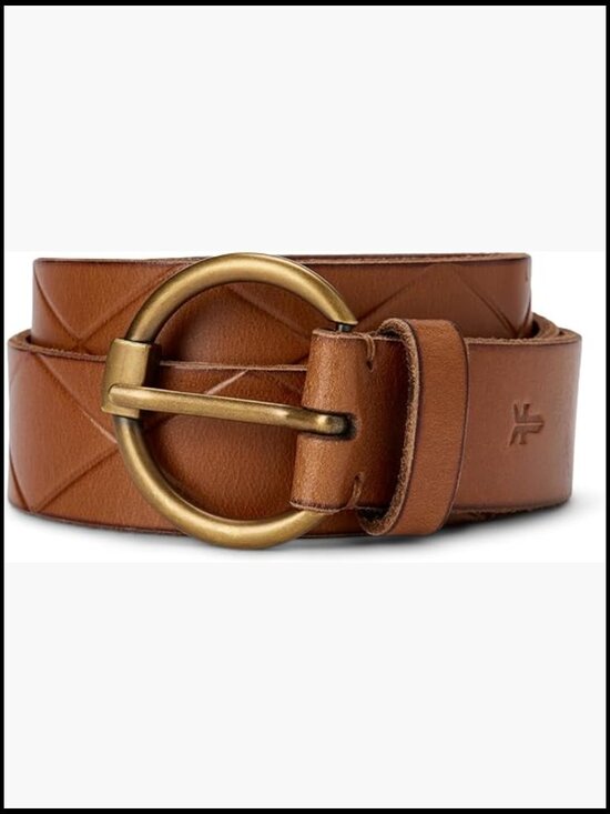 32mm Embossed Leather Belt with Harness Buckle main image 4